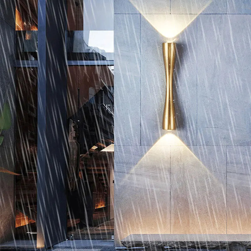Lámpara de Pared Moderna Dorada | Lámpara Nórdica Impermeable de Luz Arriba y Abajo