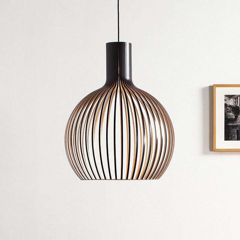 Lámpara colgante de madera artesanal | Diseño escandinavo natural