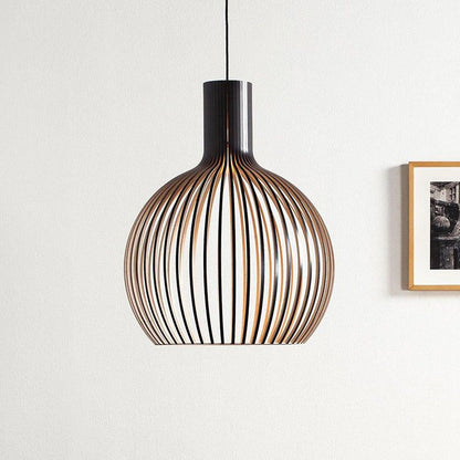 Lámpara colgante de madera artesanal | Diseño escandinavo natural
