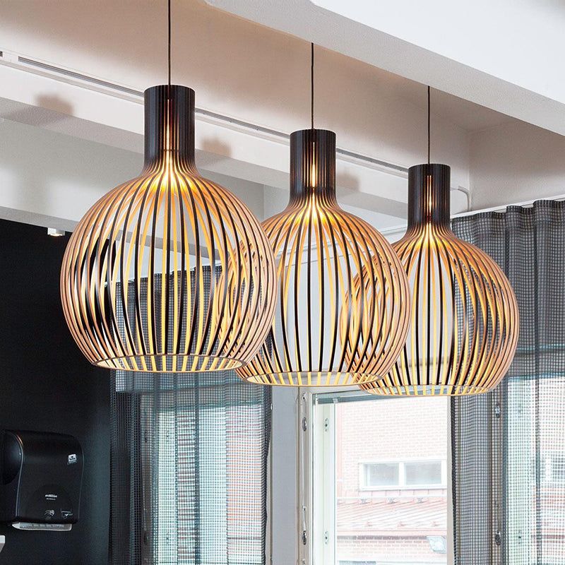 Lámpara colgante de madera artesanal | Diseño escandinavo natural