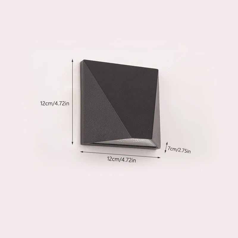 Lámpara de Pared LED Negra Moderna | Lámpara Exterior de Aluminio Impermeable 5W