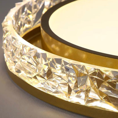 Lámpara de Techo LED Crystal Halo | Montaje Empotrado Regulable con Control Remoto