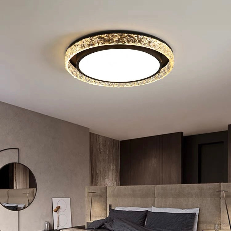 Lámpara de Techo LED Crystal Halo | Montaje Empotrado Regulable con Control Remoto