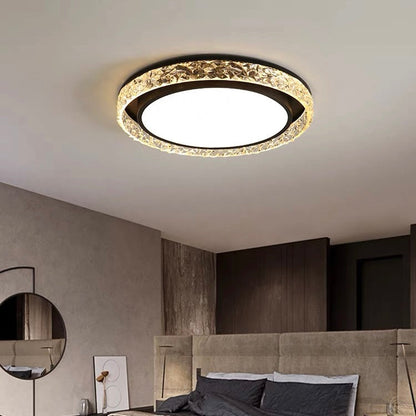 Lámpara de Techo LED Crystal Halo | Montaje Empotrado Regulable con Control Remoto