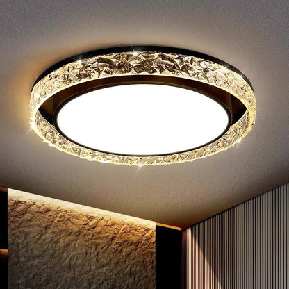 Lámpara de Techo LED Crystal Halo | Montaje Empotrado Regulable con Control Remoto