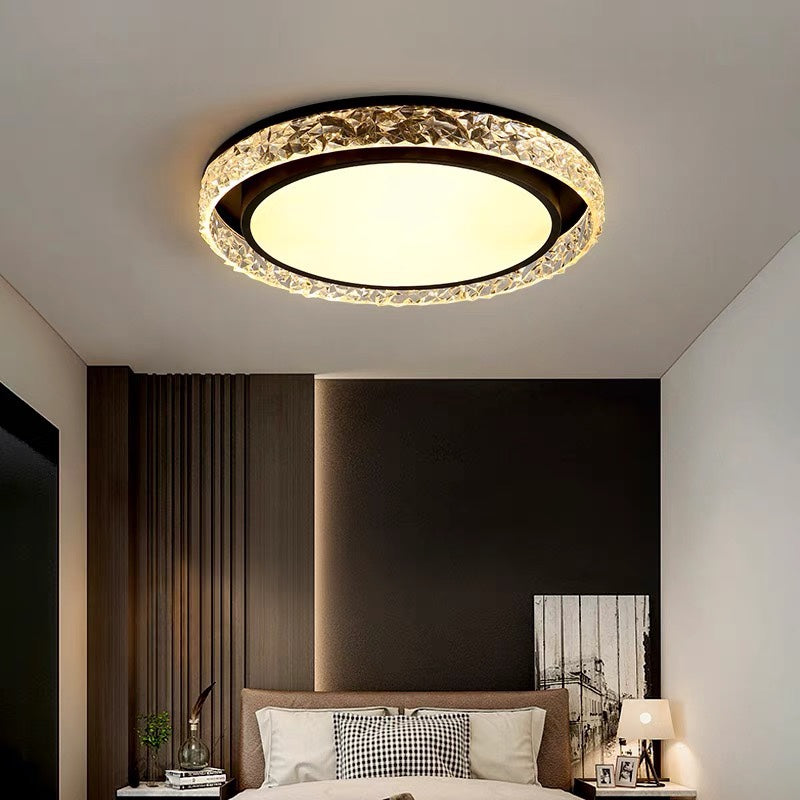 Lámpara de Techo LED Crystal Halo | Montaje Empotrado Regulable con Control Remoto