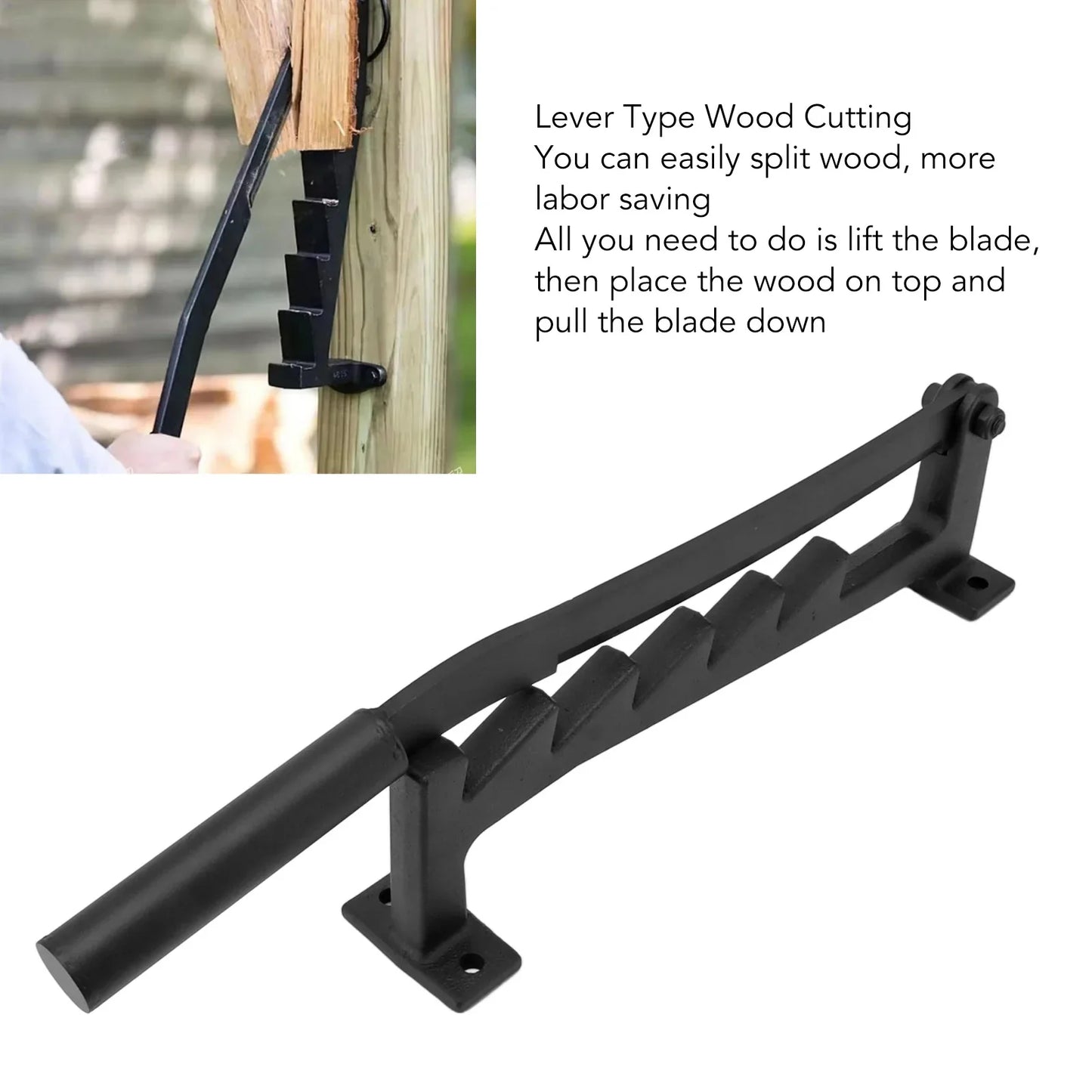 WoodMount | Divisor de leña montado en la pared | Cortador de acero al carbono alto