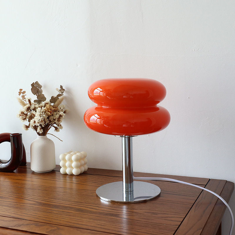 Lámpara de mesa de vidrio de diseñador italiano | Luz de acento moderna con estilo retro