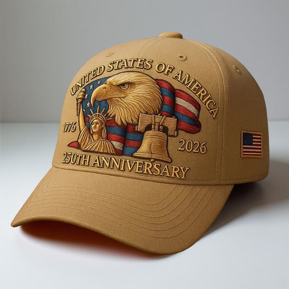 Gorra de béisbol para hombre Águila patriótica Sombrero de veteranos del 250º aniversario