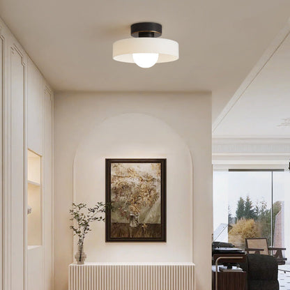 Lámpara de techo Bauhaus francesa | Luz minimalista de latón y vidrio