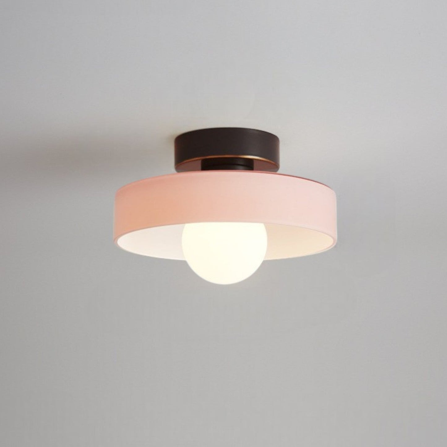 Lámpara de techo Bauhaus francesa | Luz minimalista de latón y vidrio