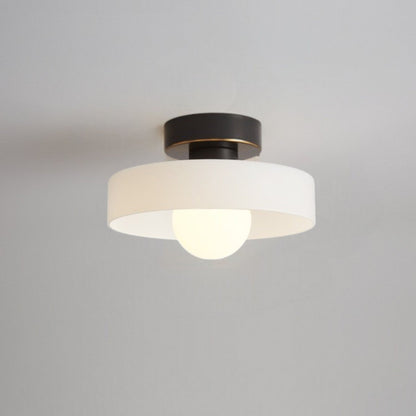 Lámpara de techo Bauhaus francesa | Luz minimalista de latón y vidrio