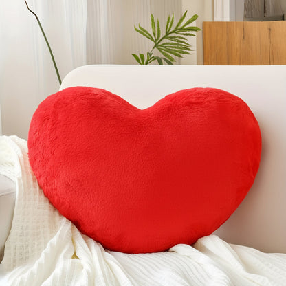 Cojín decorativo de sofá de felpa en forma de corazón
