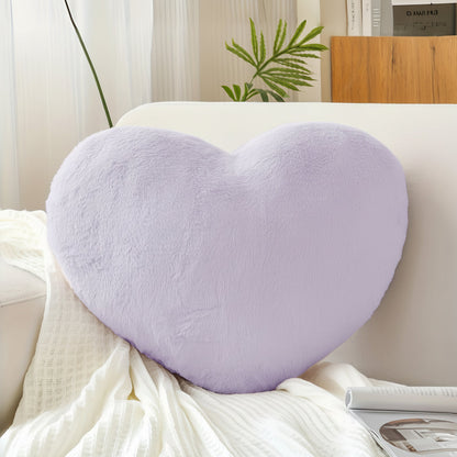 Cojín decorativo de sofá de felpa en forma de corazón