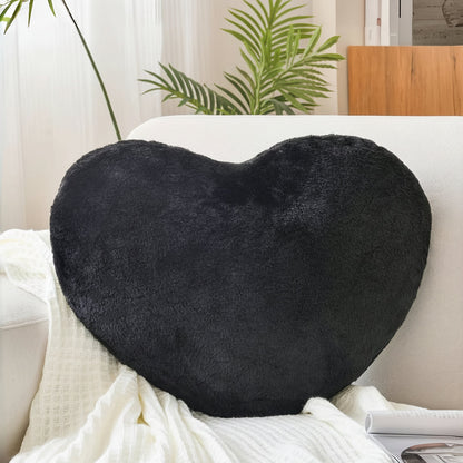 Cojín decorativo de sofá de felpa en forma de corazón