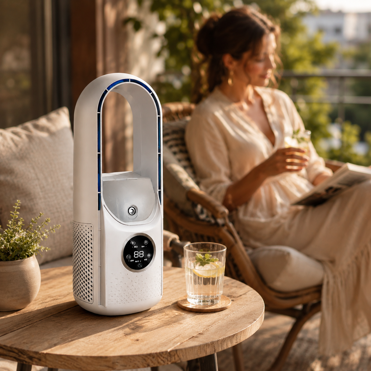 Ventilador portátil de enfriamiento aire acondicionado sin aspas