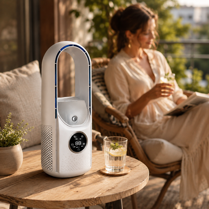 Ventilador portátil de enfriamiento aire acondicionado sin aspas