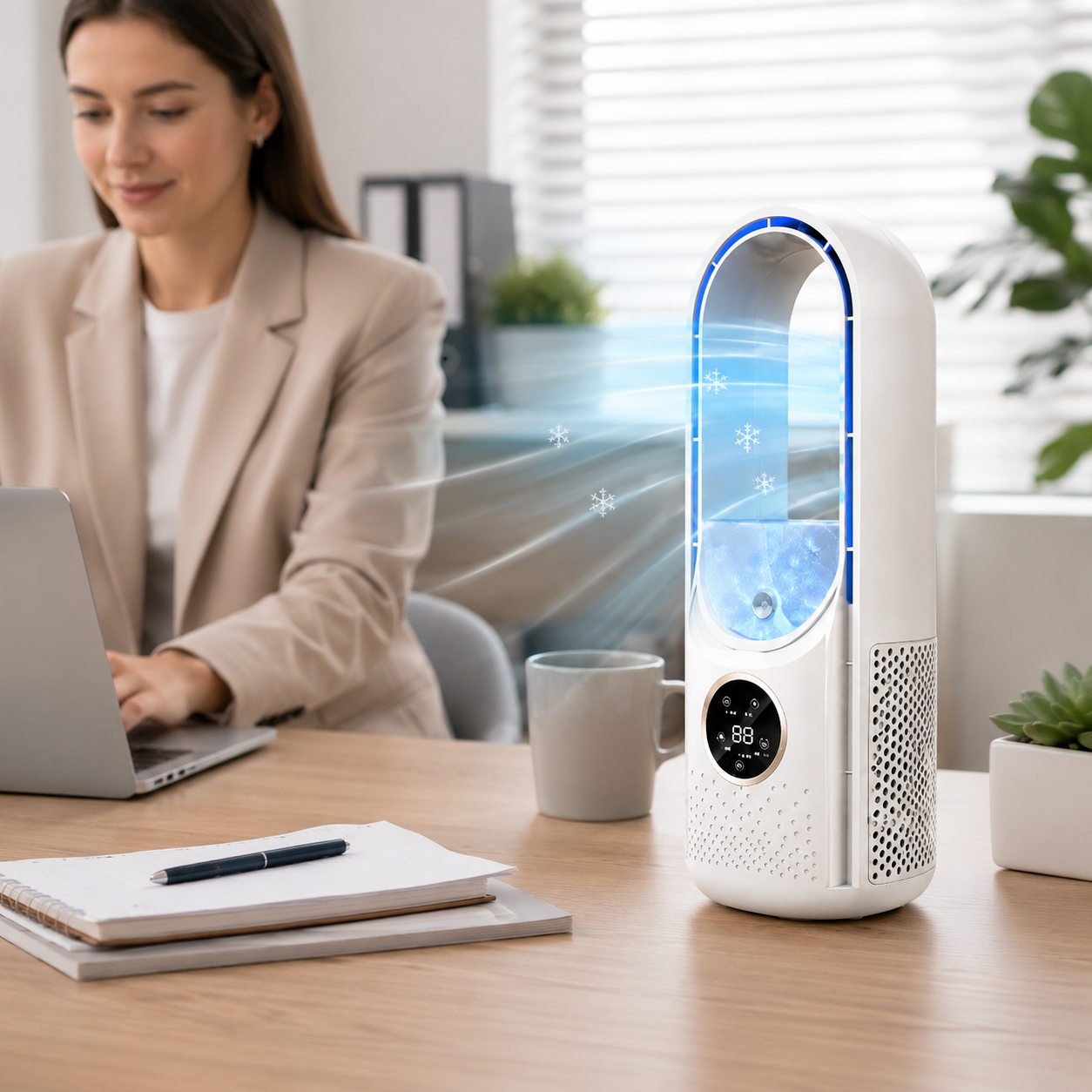 Aire acondicionado portátil mini ventilador de escritorio sin aspas