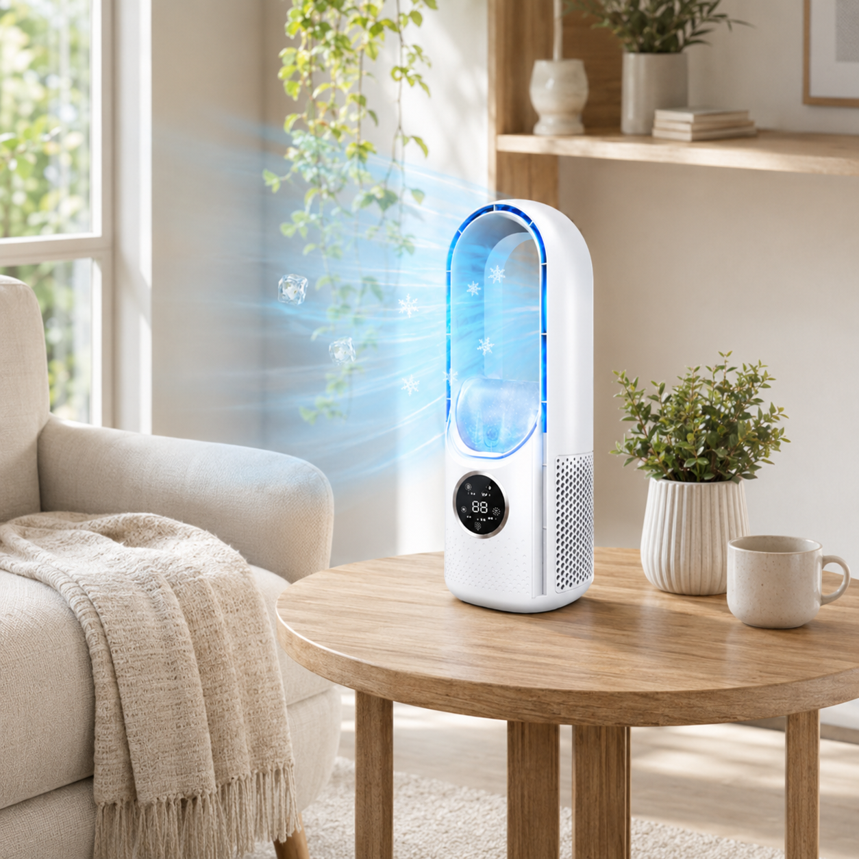 Aire Acondicionado Portátil Mini Ventilador de Plástico sin Aspas