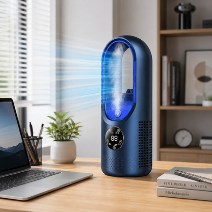 Aire Acondicionado Portátil Mini Ventilador de Plástico sin Aspas
