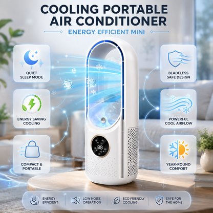 Aire Acondicionado Portátil Mini Ventilador de Plástico sin Aspas