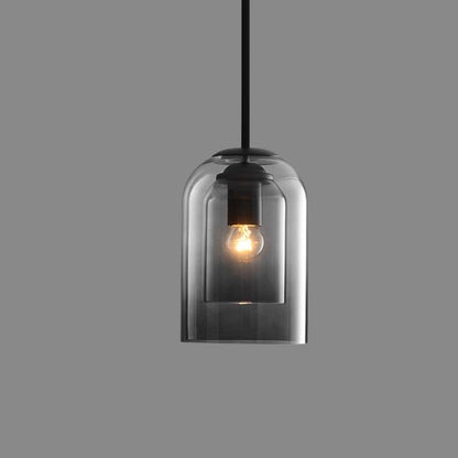 Lámpara Colgante Mica de Estilo Mid-Century | Doble Pantalla de Vidrio