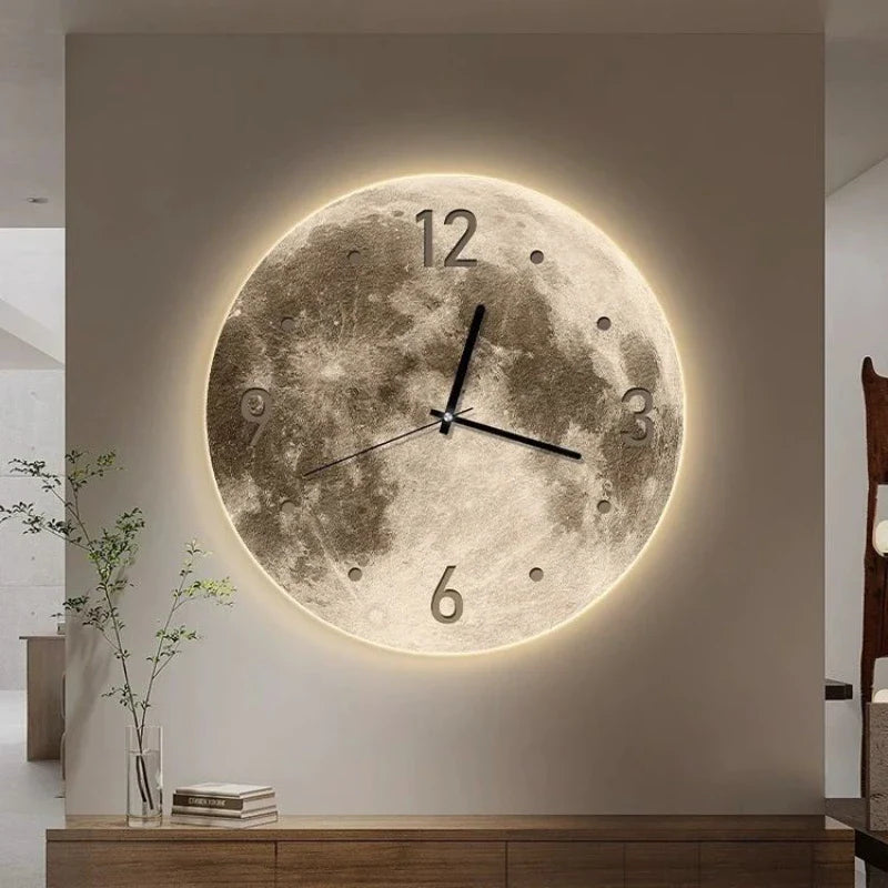 Reloj de Pared LED Lunar | Diseño de Luna Iluminada