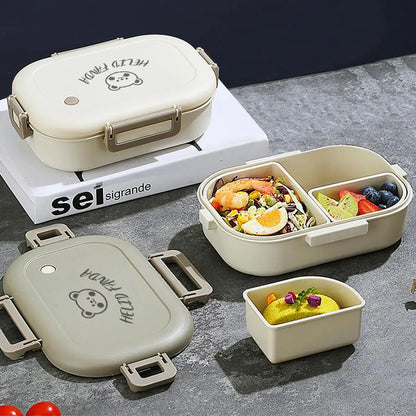 FreshMate | Caja de Almuerzo Bento Portátil | A prueba de fugas con 3 Compartimentos