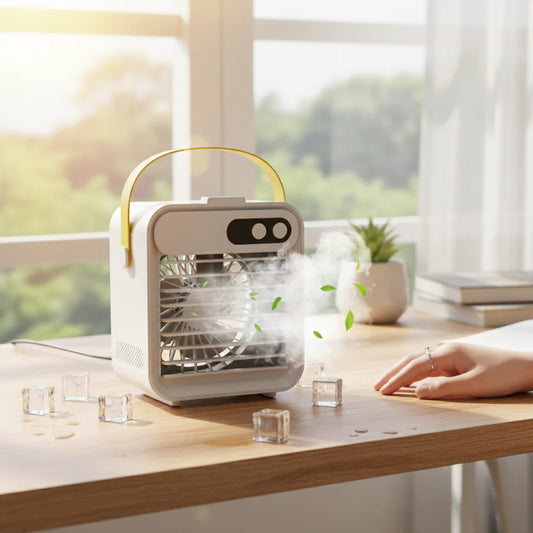 Aire acondicionado portátil con humidificador de niebla y ventilador refrescante mini