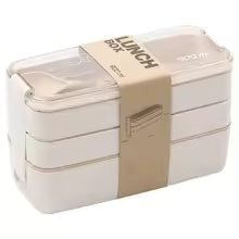 EcoStack | Lonchera Bento de 3 Niveles | Paja de Trigo 900 ml