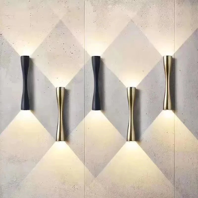 Lámpara de Pared Moderna Dorada | Lámpara Nórdica Impermeable de Luz Arriba y Abajo