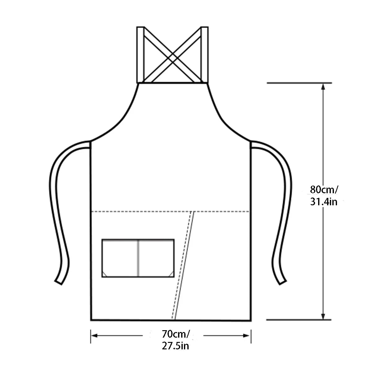 WorkEase | Delantal impermeable de lona | Diseño de falda dividida con bolsillos