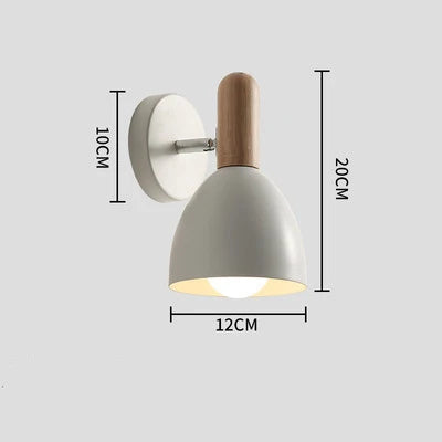 Lámpara de Pared de Madera Nórdica | Luz de Noche Ajustable