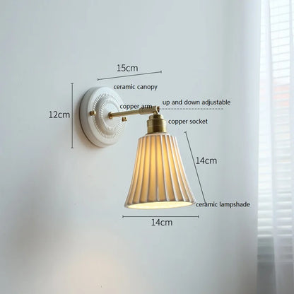 Lámpara de Pared de Cerámica Nordic Cream | Elegancia Vintage para Hogares Modernos