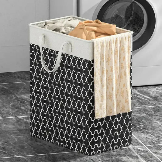 Lauva | Cesto de ropa impermeable de 75L | Cesto plegable de tela con asas