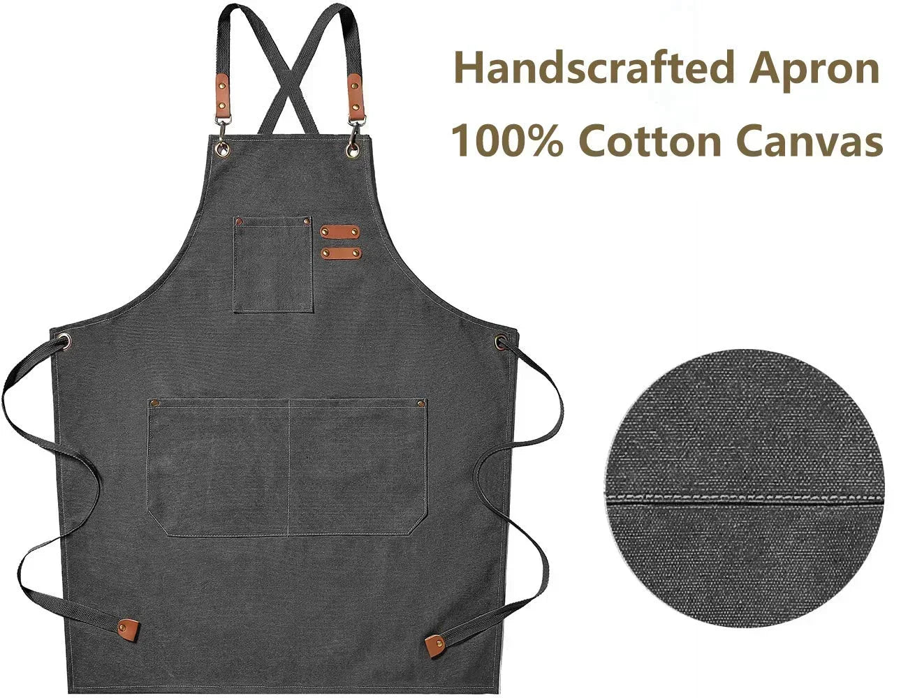 ProWear | Delantal de Cocina de Lona | Unisex para Chef y Ropa de Trabajo