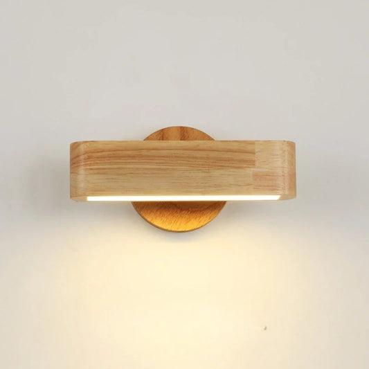 Lámpara de Pared Giratoria | Diseño en Madera Maciza Japonesa y Aluminio