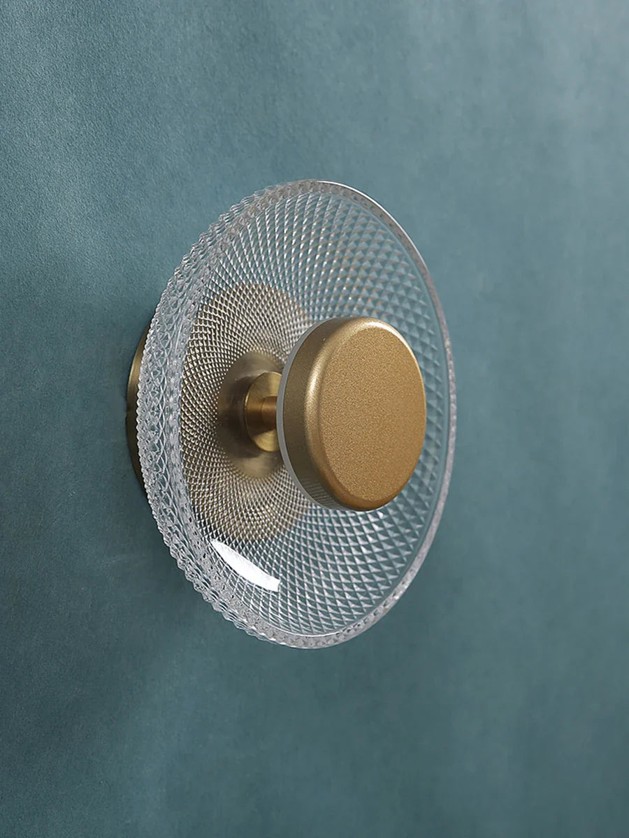 Lámpara de Pared de Vidrio Coloreado Moderna | Luz LED de Disco Texturizado