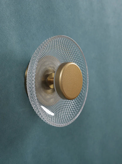 Lámpara de Pared de Vidrio Coloreado Moderna | Luz LED de Disco Texturizado