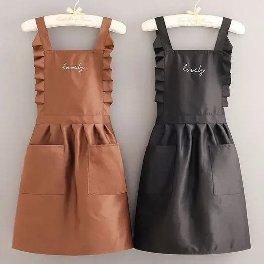 FloraBelle | Delantal Impermeable Estilo Princesa | Uniforme de Trabajo Floral