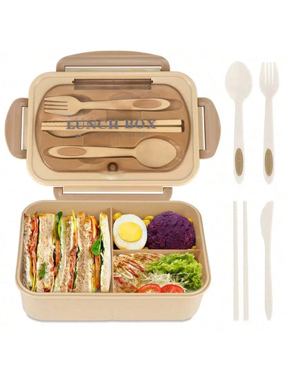 MealMate | Caja Bento para Almuerzo con Utensilios | 4 Compartimentos y Diseño Antiderrames