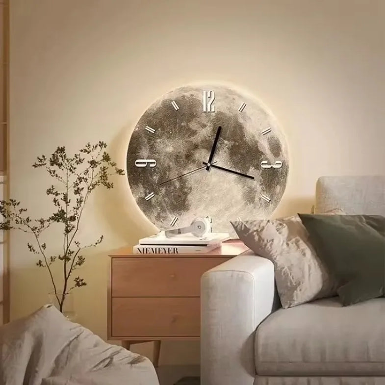 Reloj de Pared LED Lunar | Diseño de Luna Iluminada