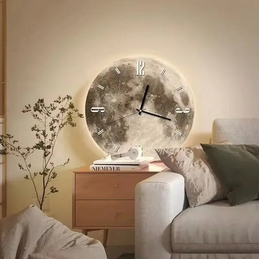Reloj de Pared LED Lunar | Diseño de Luna Iluminada
