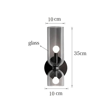 Lámpara de Pared de Cristal Nórdico | Diseño de Tubo Ahumado
