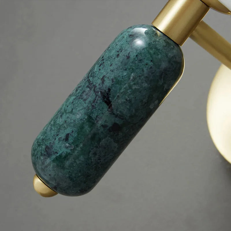 Lámpara de Pared de Mármol y Vidrio | Aplique Moderno con Acabado Dorado