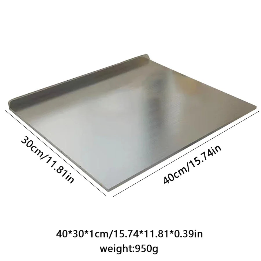 Tabla de cortar de acero inoxidable | Panel de corte y amasado reversible – Herramienta de cocina duradera