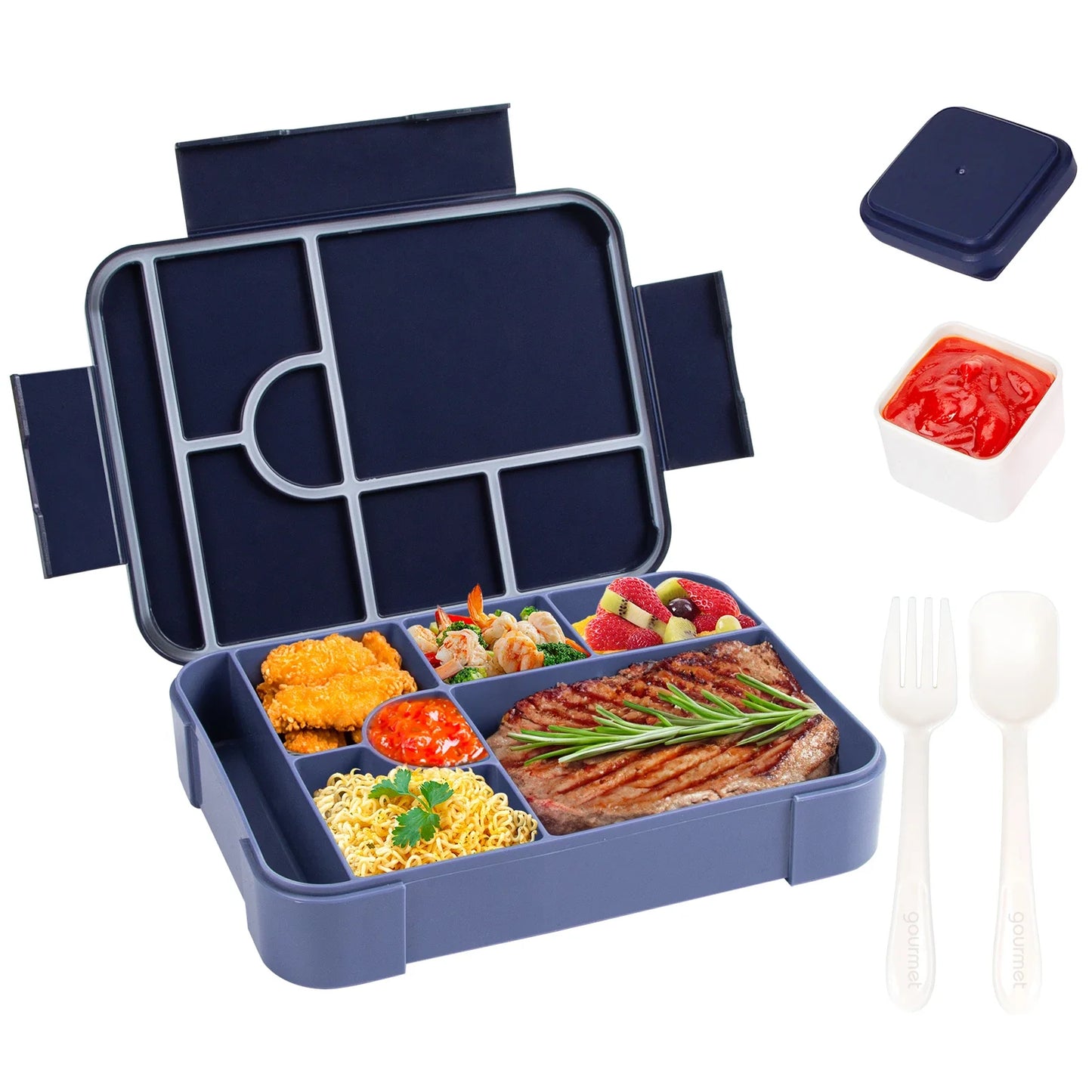 BentoMax | Fiambrera Bento de Gran Capacidad 1330ml a Prueba de Fugas – Contenedor de Comida Portátil y para Microondas