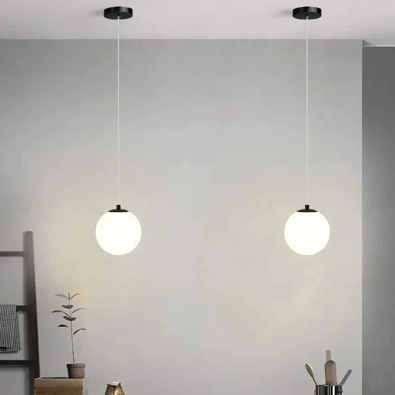 Lámpara Colgante Luna | Diseño Nórdico Moderno de Globo de Vidrio