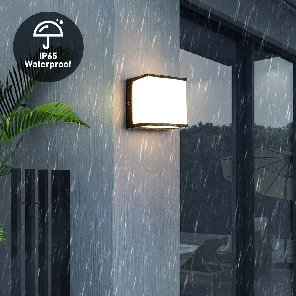 Luz de Pared Exterior AeroCube | LED Moderno e Impermeable