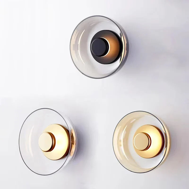 Aplique de Pared LED Nordic Glass | Lámpara de Pared Decorativa Redonda Moderna